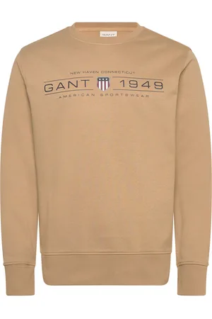 GANT Graphic C-Neck Sweat Tops Sweatshirts & Hoodies Sweatshirts Beige