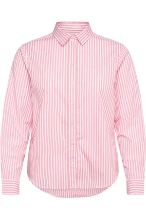 GANT Reg Poplin Striped Shirt Tops Shirts Long-sleeved Pink