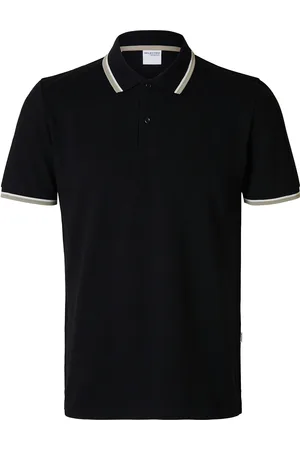 SELECTED Slhslim-Atlas Sport Ss Polo Tops Polos Short-sleeved Black