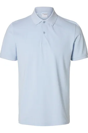 SELECTED Slhslim-Atlas Ss Polo Tops Polos Short-sleeved Blue