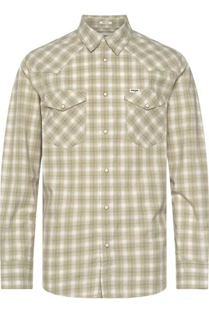 Wrangler Western Shirt Tops Shirts Checkered Shirt Green