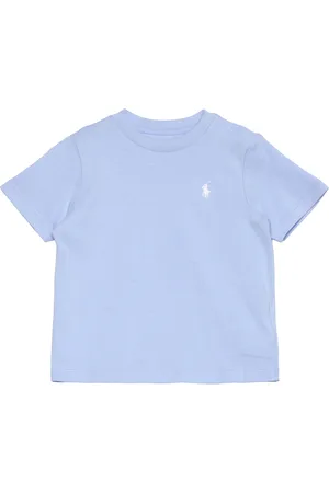 Ralph Lauren Cotton Jersey Crewneck Tee Tops T-Kortærmet Skjorte Blue