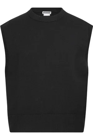 Weekday Knitted Vest Tops Knitwear Knitted Vests Black