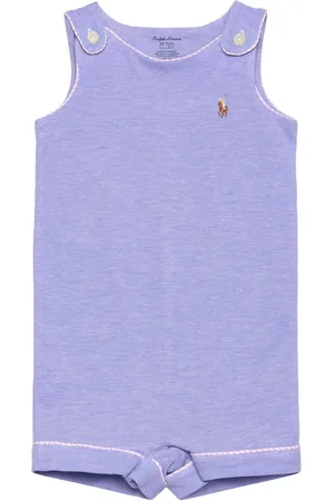 Ralph Lauren Oxford Mesh Shortall Bodysuits Short-sleeved Purple
