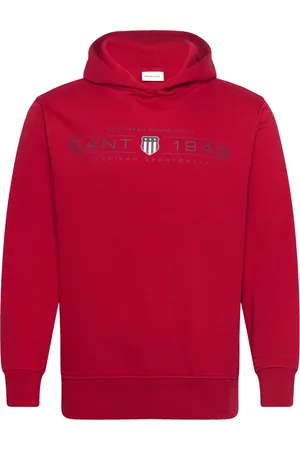 GANT Graphic Hoodie Tops Sweatshirts & Hoodies Hoodies Red