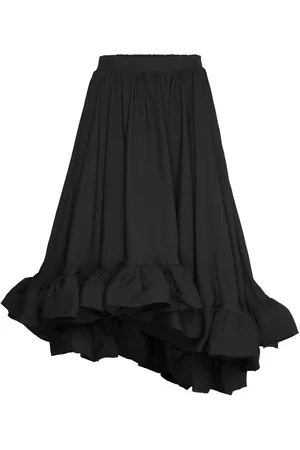 By Malina Adriana Frilled Hem Midi Skirt Designers Knee-length & Midi Skirts Black