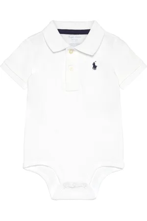 Ralph Lauren Cotton Interlock Polo Bodysuit Bodies Short-sleeved White