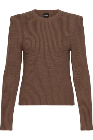 HUGO BOSS Frarimi Tops Knitwear Jumpers Brown
