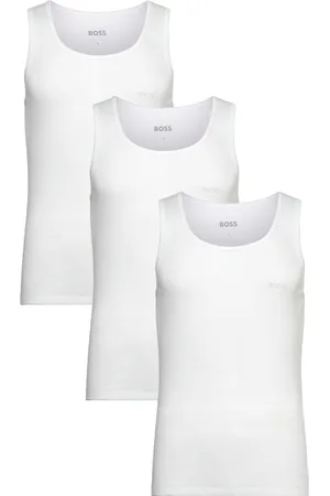 HUGO BOSS Tanktop3P Ribclassic Tops T-shirts Sleeveless White
