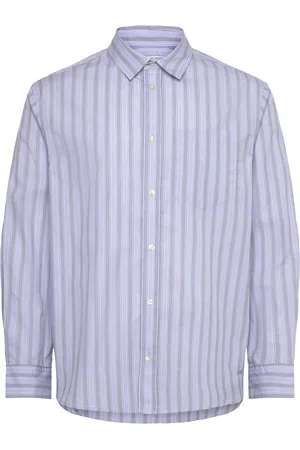 WoodWood Wwnico Tops Shirts Striped Shirts Blue
