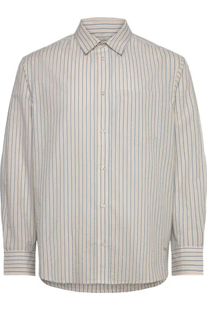 WoodWood Wwnico Tops Shirts Striped Shirts Blue