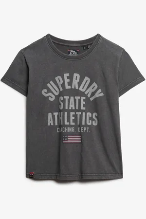 Superdry Ath Graphic Fitted Tee Tops T-shirts & Tops Short-sleeved Grey