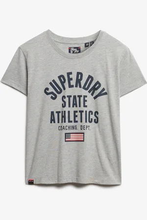 Superdry Ath Graphic Fitted Tee Tops T-shirts & Tops Short-sleeved Grey