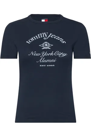 Tommy Hilfiger Tjw Slim Crest Nyc Ringer Tee Tops T-shirts & Tops Short-sleeved Navy