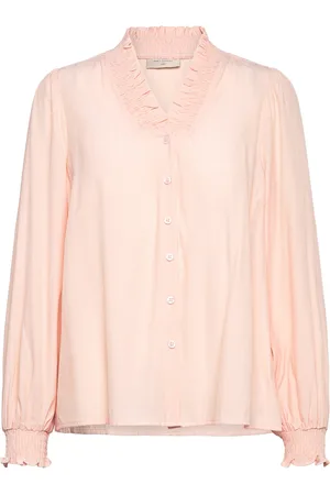 Freequent Shirt From Freequent In A Light Material. The Shirt Has A Simple Silhouette With Tops Blouses Long-sleeved Pink