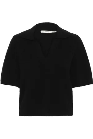 Gestuz Gzalpha Ss Polo Pullover Tops T-shirts & Tops Short-sleeved Black