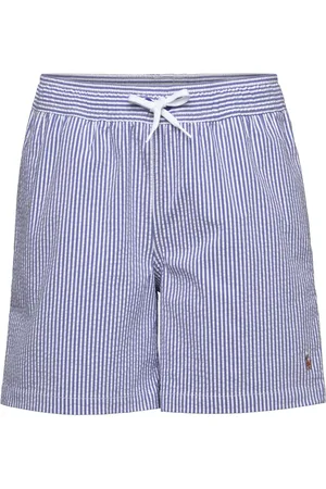 Ralph Lauren Traveler Stretch Seersucker Swim Trunk Badeshorts Blue