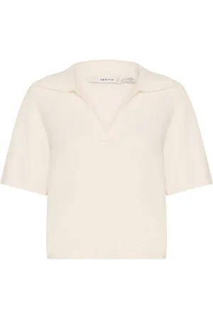 Gestuz Gzalpha Ss Polo Pullover Tops T-shirts & Tops Short-sleeved Cream