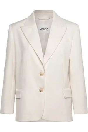 By Malina Hedda Peak Lapel Blazer Designers Single Breasted Blazers White