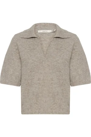 Gestuz Gzalpha Ss Polo Pullover Tops T-shirts & Tops Short-sleeved Brown