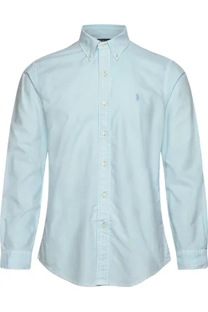 Ralph Lauren Custom Fit Mineral-Dyed Oxford Shirt Designers Shirts Oxford Shirt Blue