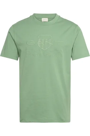 GANT Reg Tonal Shield Ss T-Shirt Tops T-Kortærmet Skjorte Green