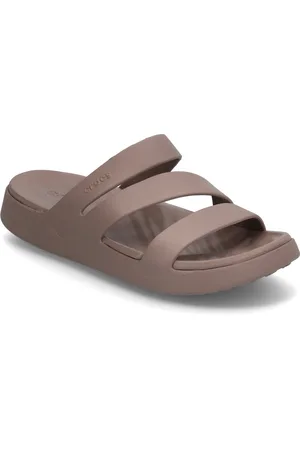Crocs Getaway Strappy Shoes Summer Shoes Sandals Pool Sliders Brown