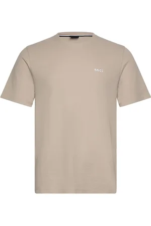 HUGO BOSS Waffle T-Shirt Tops T-Kortærmet Skjorte Beige
