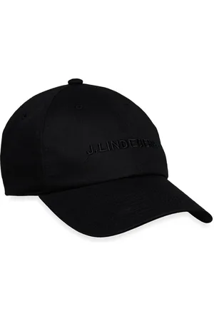 J Lindeberg Elijah Cotton Logo Cap Designers Headwear Caps Black