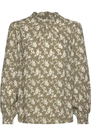 Claire Woman Cwraquel - Shirt Tops Blouses Long-sleeved Khaki Green
