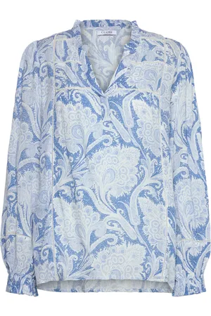 Claire Woman Cwrine - Shirt Tops Blouses Long-sleeved Blue