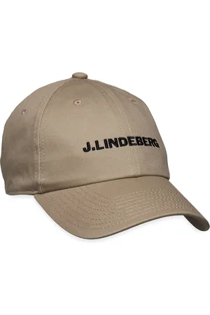 J Lindeberg Elijah Cotton Logo Cap Designers Headwear Caps Beige