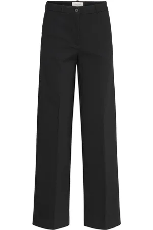 Freequent Fqsolvej-Pants Bottoms Trousers Wide Leg Black
