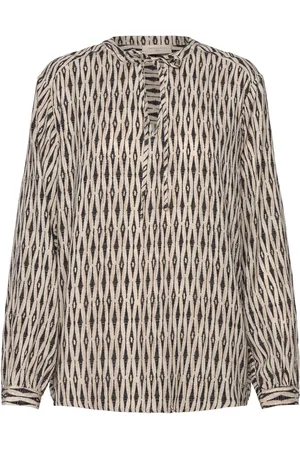 Freequent Blouse From Freequent In A Light Material With A Contrasted Look In The Print. I Tops Blouses Long-sleeved Black