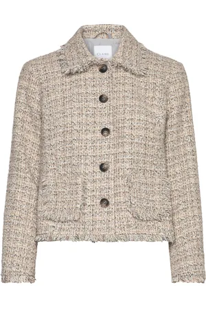 Claire Woman Cwedda - Jacket Blazers BouclÉ Blazers Beige