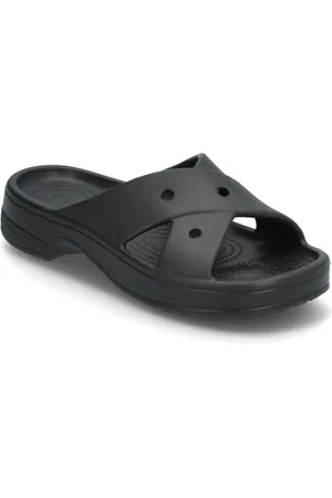 Crocs Cl Womens Cross Strap Shoes Summer Shoes Sandals Pool Sliders Black