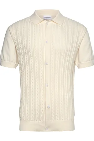 Lindbergh Knitted S/S Cable Cardigan Tops Knitwear Cardigans Cream