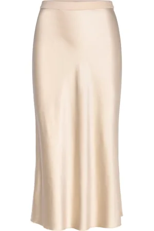 Ahlvar Gallery Hana Long Silk Skirt Lang Nederdel Cream