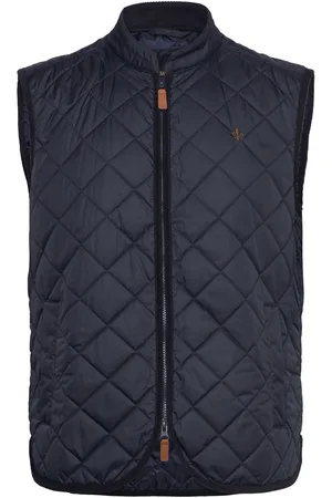 Morris Teddy Quilted Vest Vest Navy