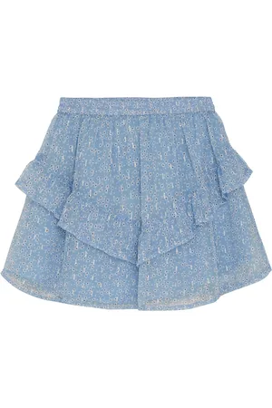 Creamie Skirt Flower Lurex Dresses & Skirts Skirts Short Skirts Blue