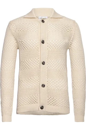 Lindbergh Crochet Cardigan Tops Knitwear Cardigans Cream