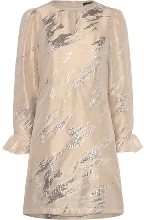 Bruuns Bazaar Plantagobbtheni Dress Kort Kjole Beige