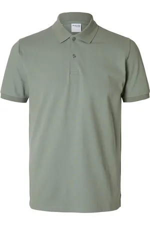 SELECTED Slhslim-Atlas Ss Polo Tops Polos Short-sleeved Green