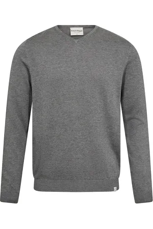 Bruun & Stengade Bs Tefta Regular Fit Knitwear Tops Knitwear V-necks Grey