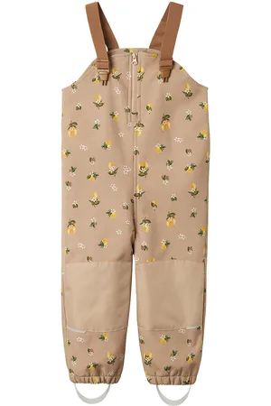 NAME IT Nmfalfa08 Softshell Bib Pant Aop Fo Outerwear Softshells Softshell Trousers Beige