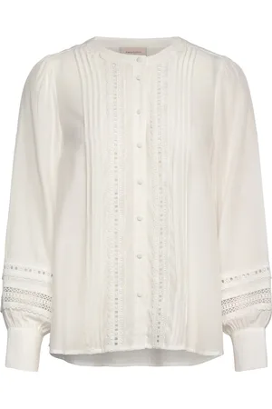Freequent Shirt From Freequent In A Light Material With Fine Lace Details For A Feminine L Tops Blouses Long-sleeved Cream