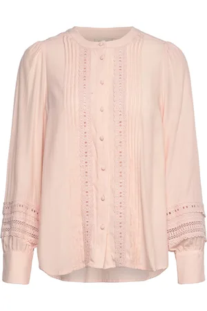 Freequent Shirt From Freequent In A Light Material With Fine Lace Details For A Feminine L Tops Blouses Long-sleeved Pink