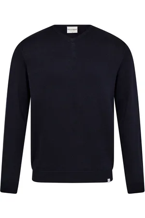 Bruun & Stengade Bs Tefta Regular Fit Knitwear Tops Knitwear V-necks Navy