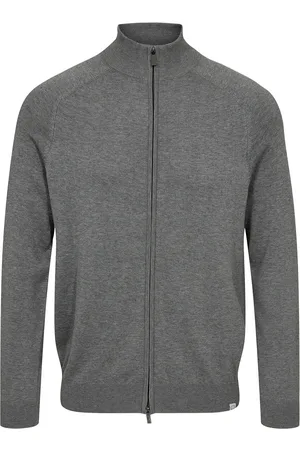 Bruun & Stengade Bs Stamatis Regular Fit Knitwear Tops Knitwear Full Zip Jumpers Grey