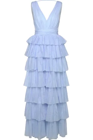 BUBBLEROOM Tulle Frill Gown Maxikjole Festkjole Blue